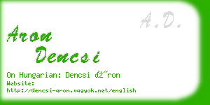 aron dencsi business card